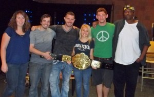 Posing with Matt Corey's belt. 