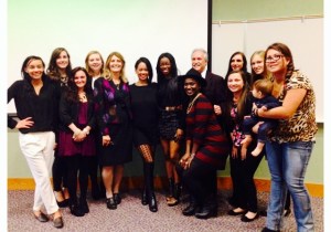 Anya Ayoung Chee with fashion students.