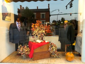Maggie's First Window Display at Charles Men's Shop. 