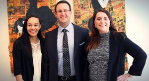 Best selling author and marketing expert David Steel with GCC students Ariana Sneed and Ami Cornell 